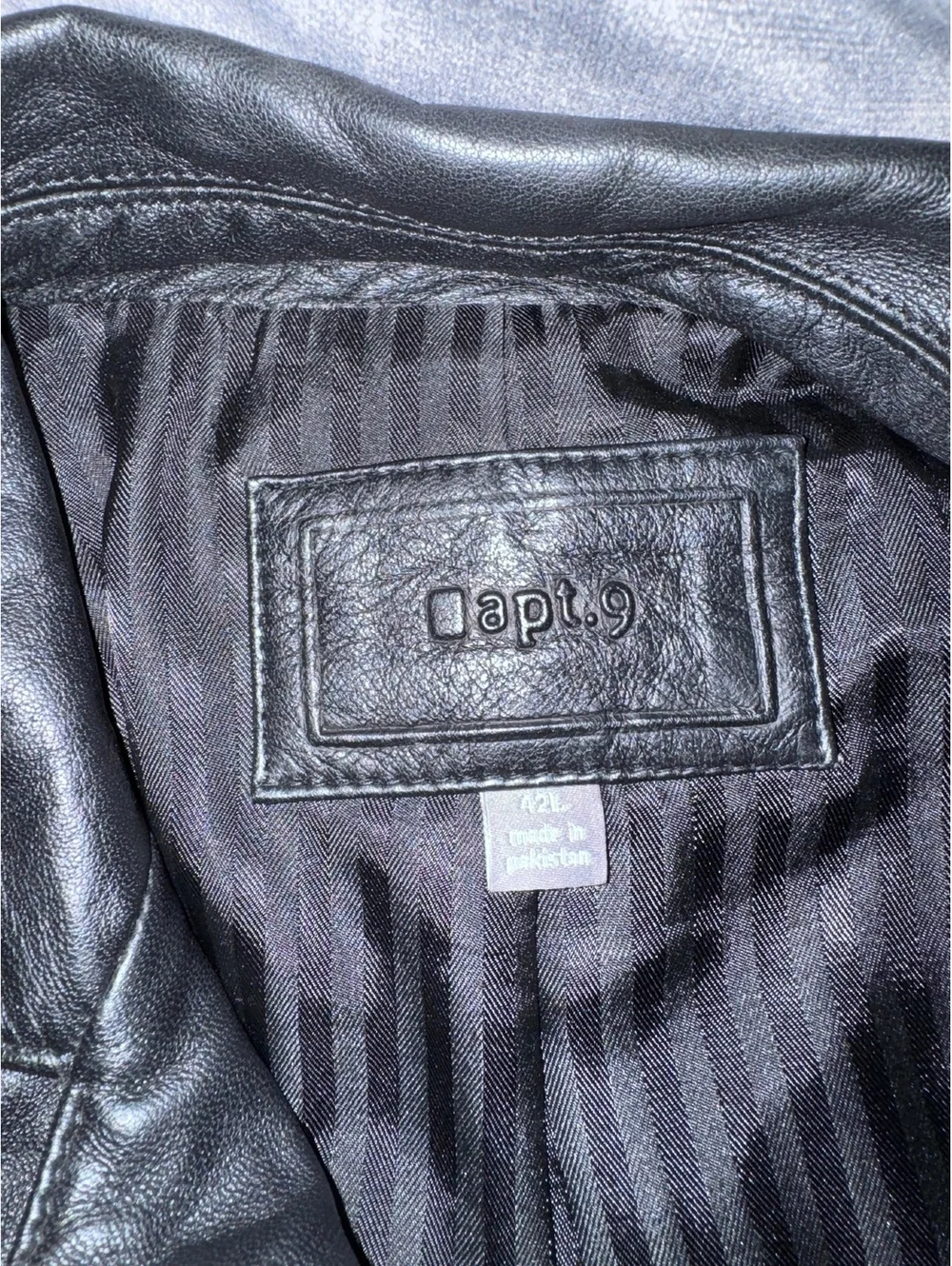 apt. 9 Men's Black Leather Blazer Jacket Size 42L
